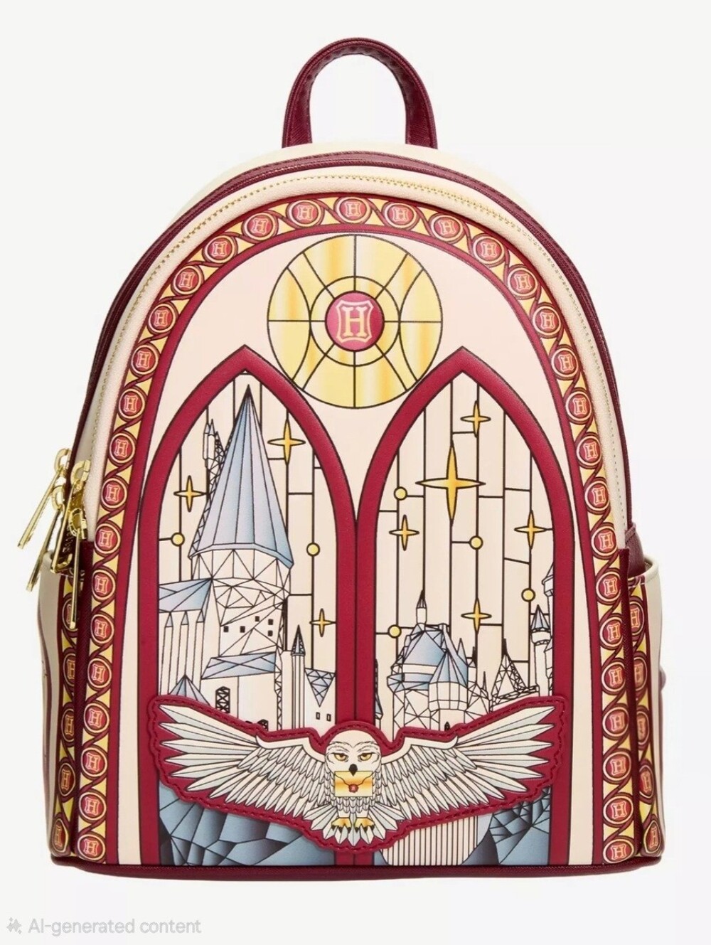 Loungefly Harry Potter Hedwig Stained Glass Window Mini Backpack NWT